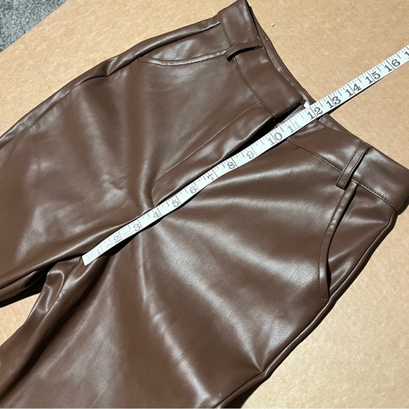 Meshki faux leather Pants, chocolate brown, highwaisted, bootcut size S, NWOT - Picture 11 of 14